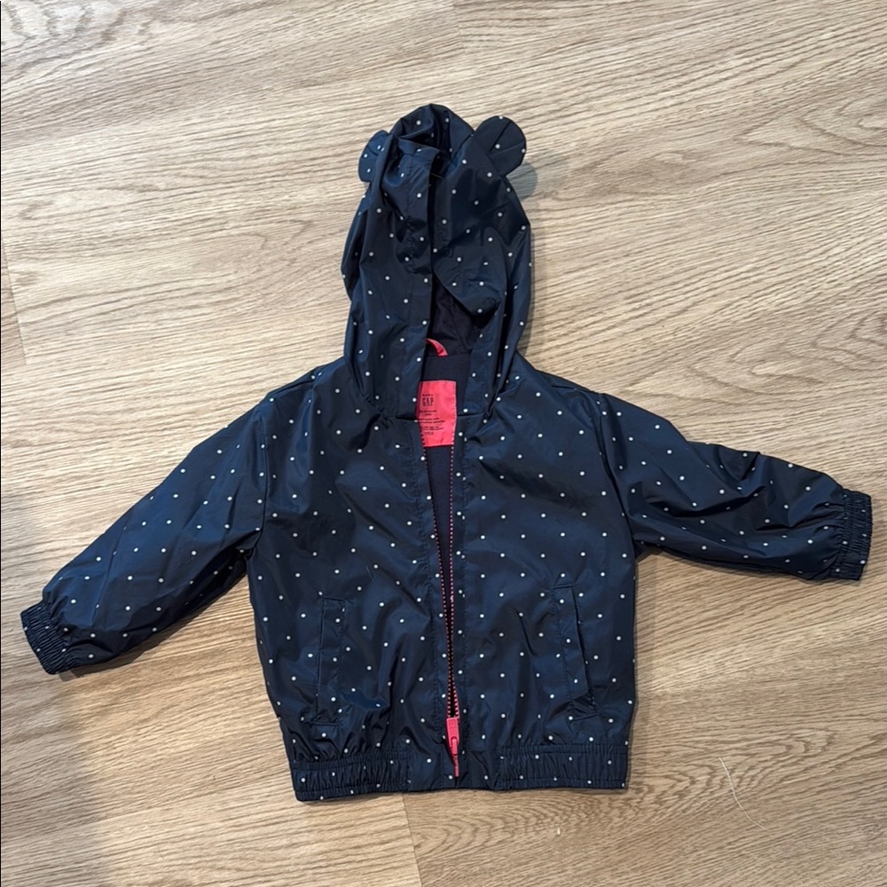 12-18 Month baby GAP Blue and White Polkdot Raincoat